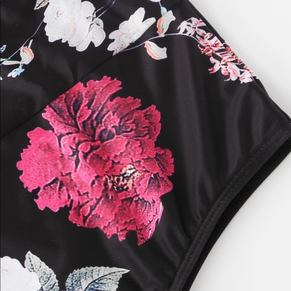 🆕Floral Bardot ruffle high waist bikini - Picture 2 of 6